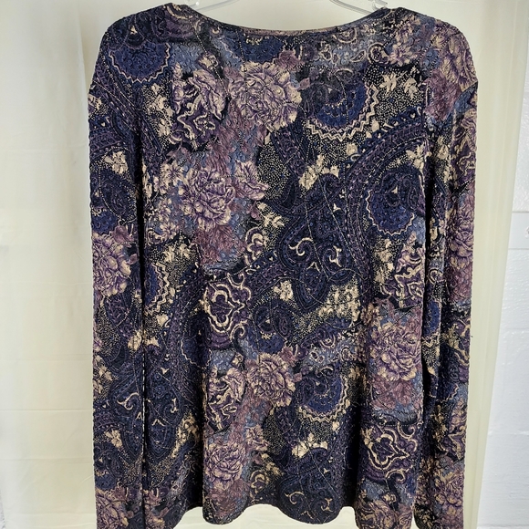 Chico's Design Beaded Floral Top - Picture 2 of 9